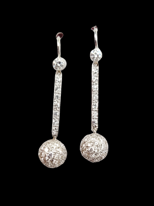Pair of diamond drop ball earrings

SKU: 6470