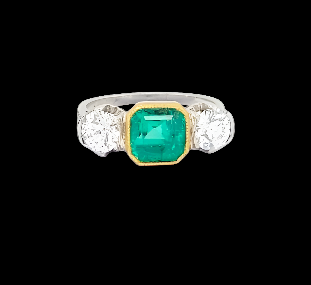 Emerald and diamond engagement ring
SKU: 8162
