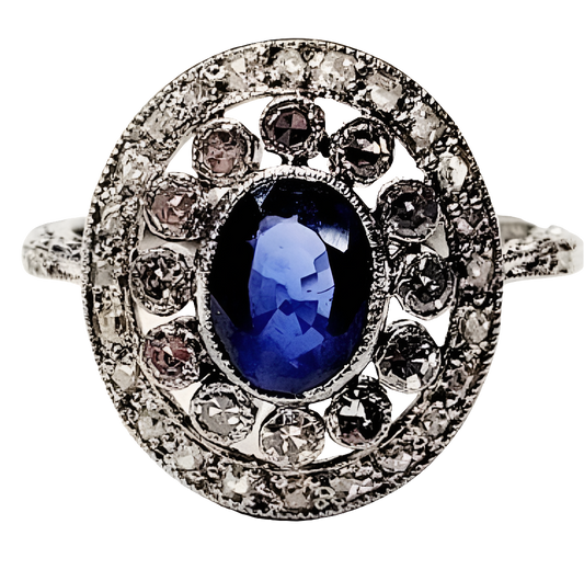 Belle epoque sapphire and diamond engagement ring
SKU: 5328