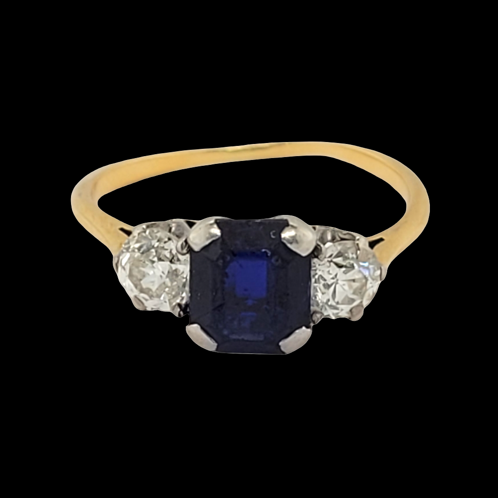Sapphire and diamond engagement ring SKU: 6233