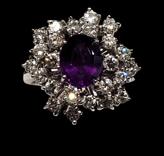 Amethyst and diamond dress ring sku 5758