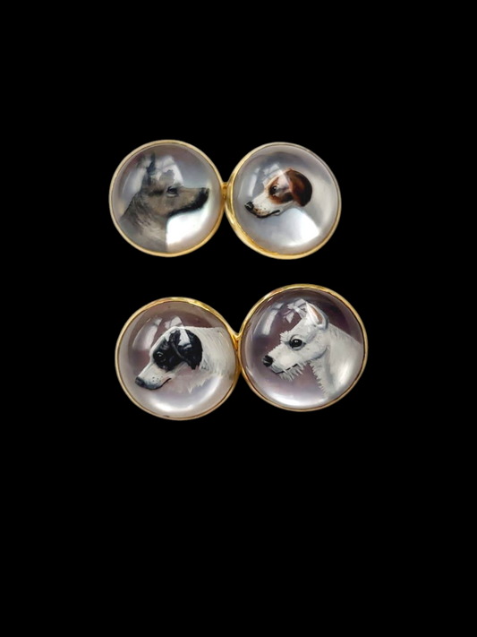 Antique Essex crystal engraved Dog cufflinks
SKU: 7986