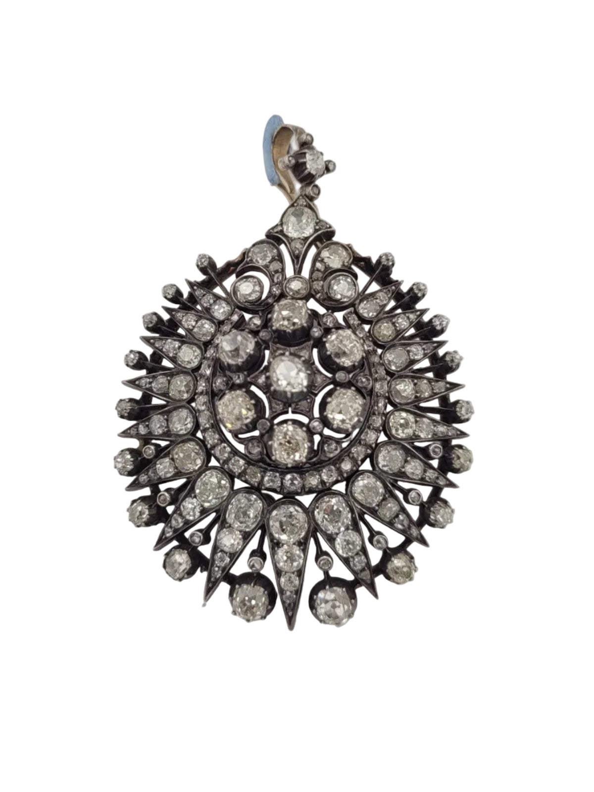 Antique old mine cut pendant necklace sku 9170