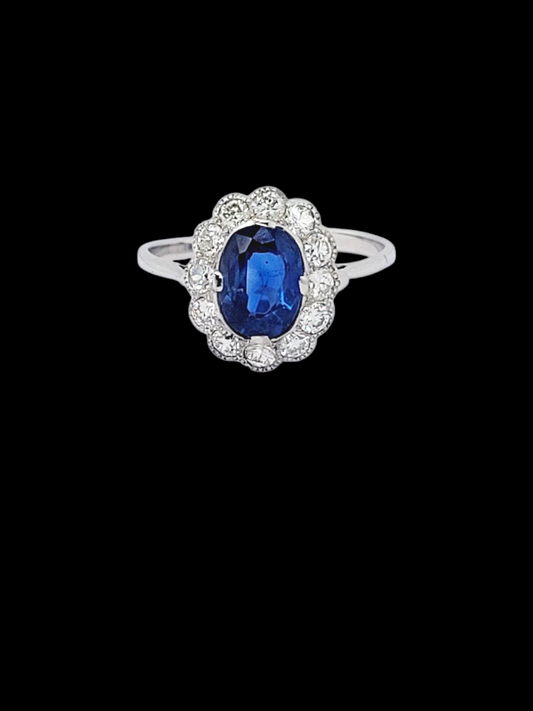Fine Antique natural sapphire and diamond cluster engagement ring
SKU: 8103