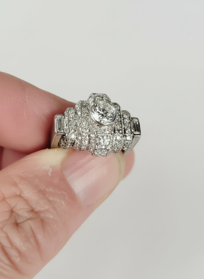Brutalist art deco diamond dress ring
SKU: 8614