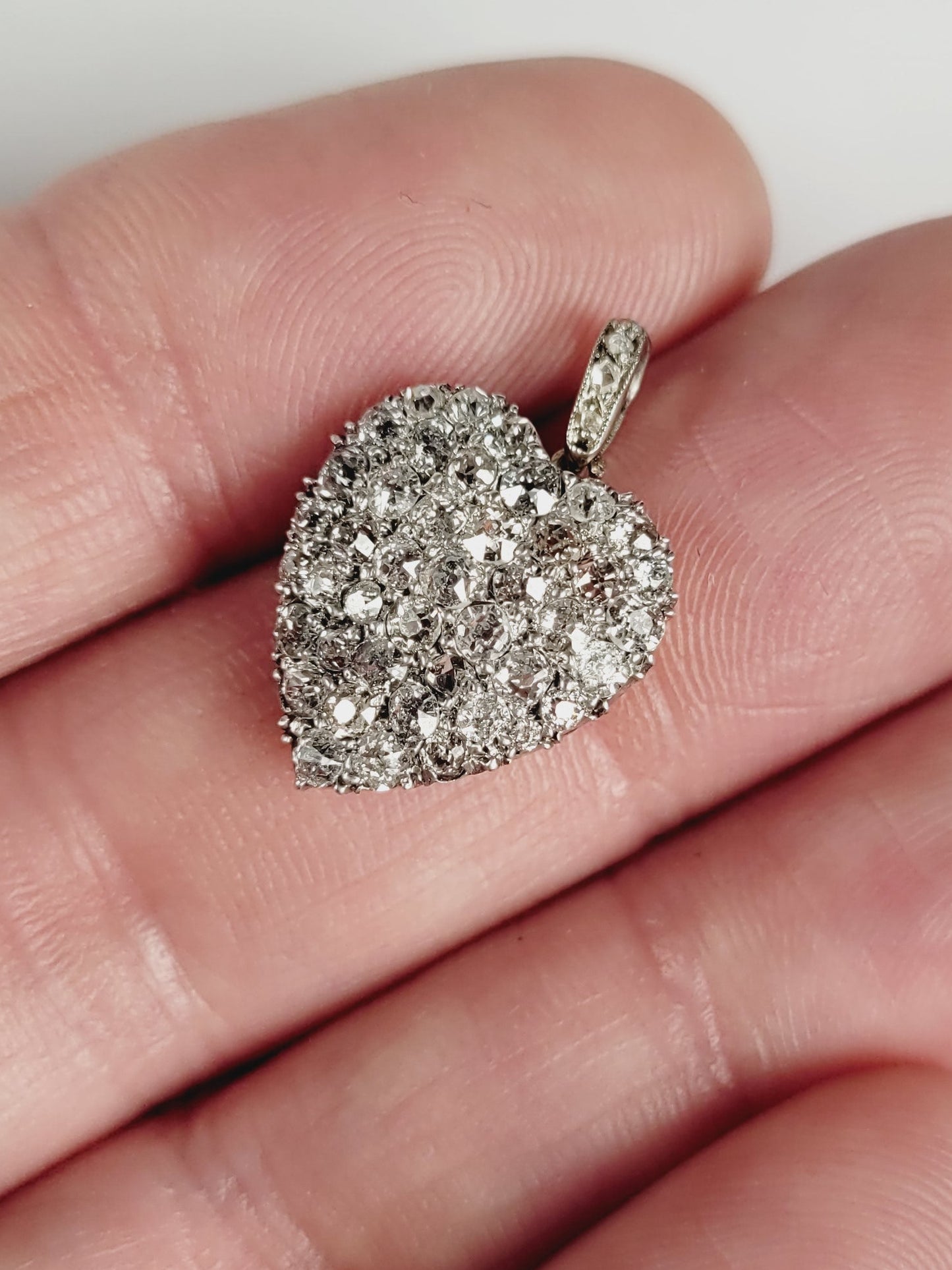 Victorian diamond heart pendant sku 8836