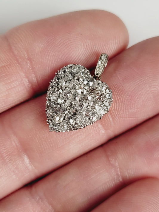 Victorian diamond heart pendant sku 8836
