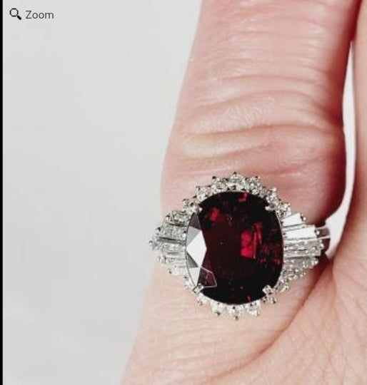 French Vintage rubellite and baguette diamond dress ring
SKU: 5083