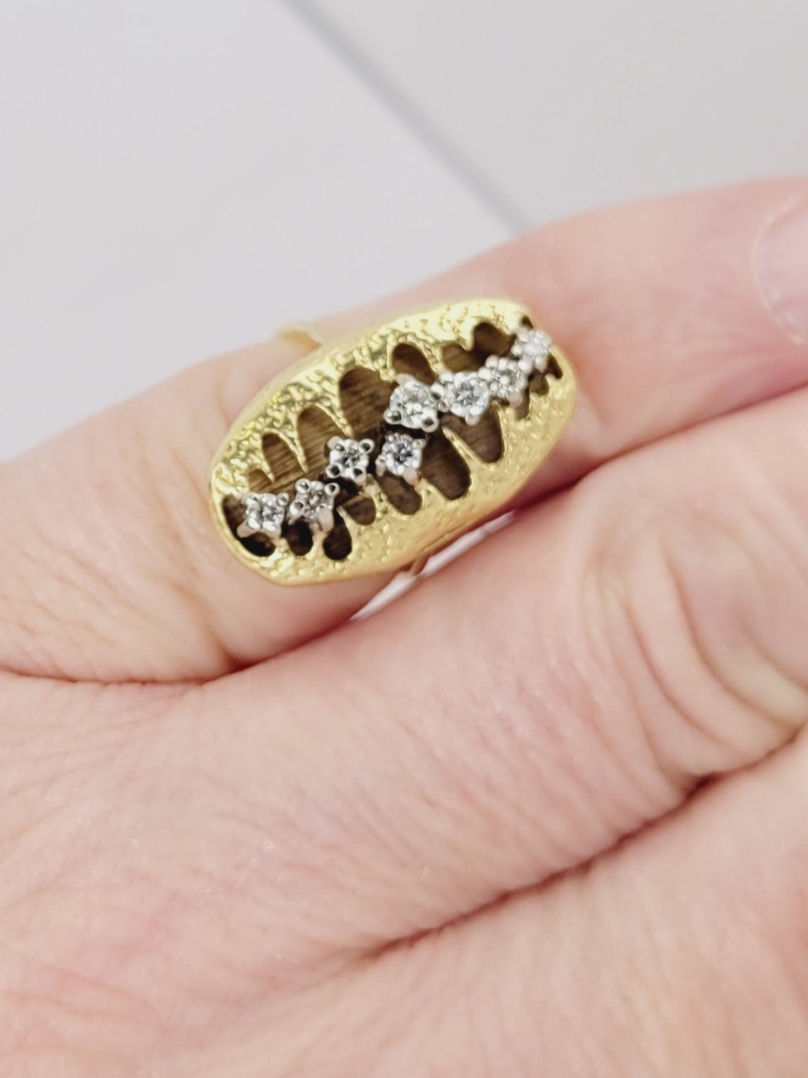 Vintage 1960's diamond 18ct yellow gold dress ring sku 8996