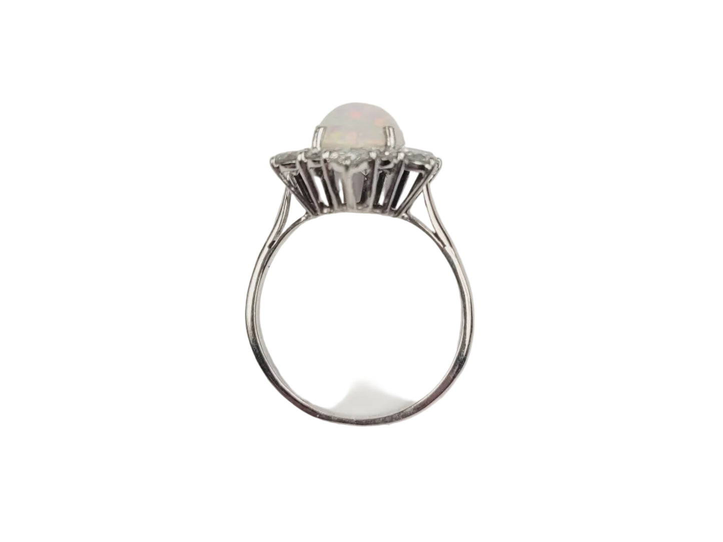 Opal and diamond cluster ring sku 9151