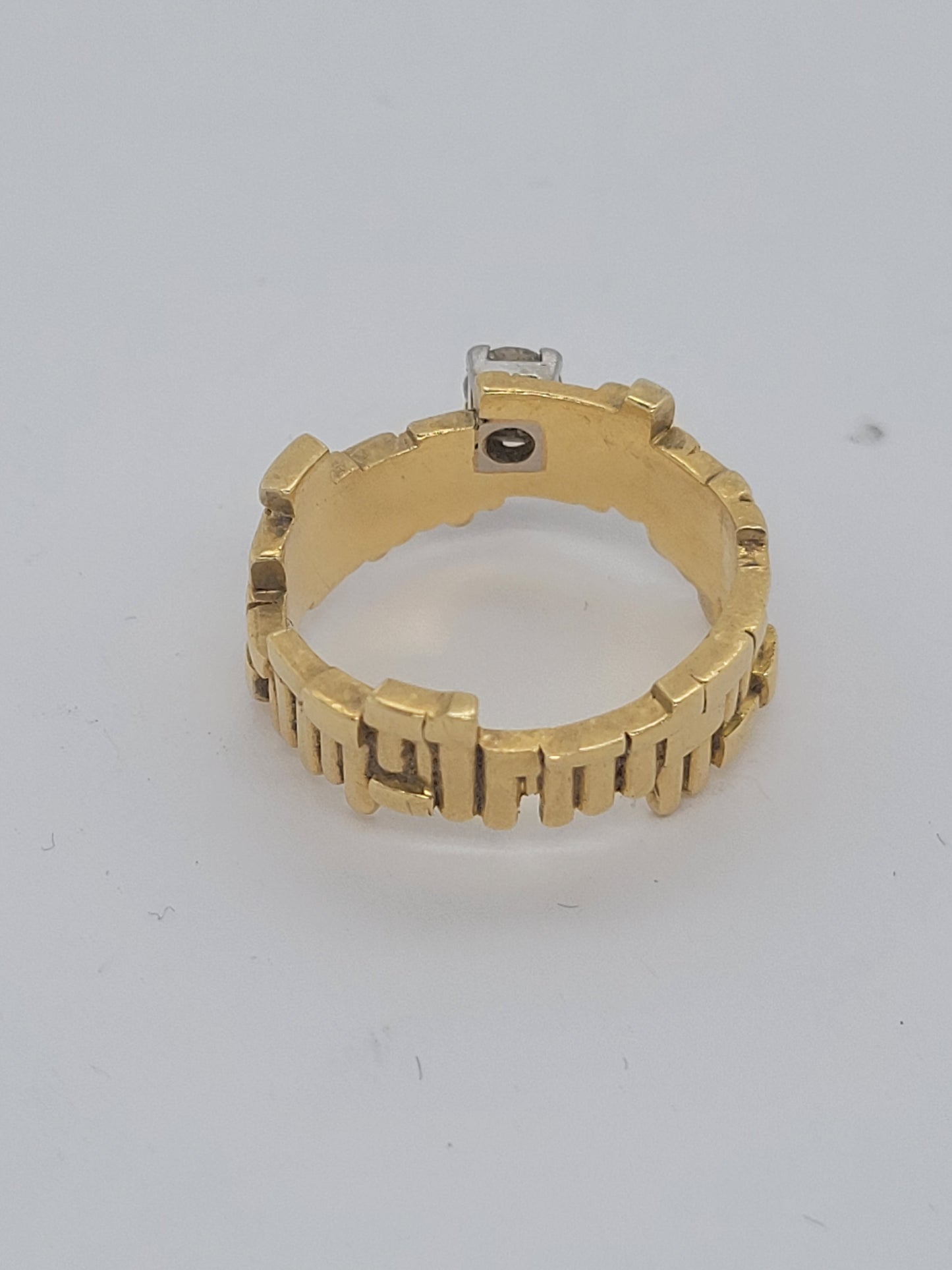 1970's organic 18ct gold and diamond ring sku 9132