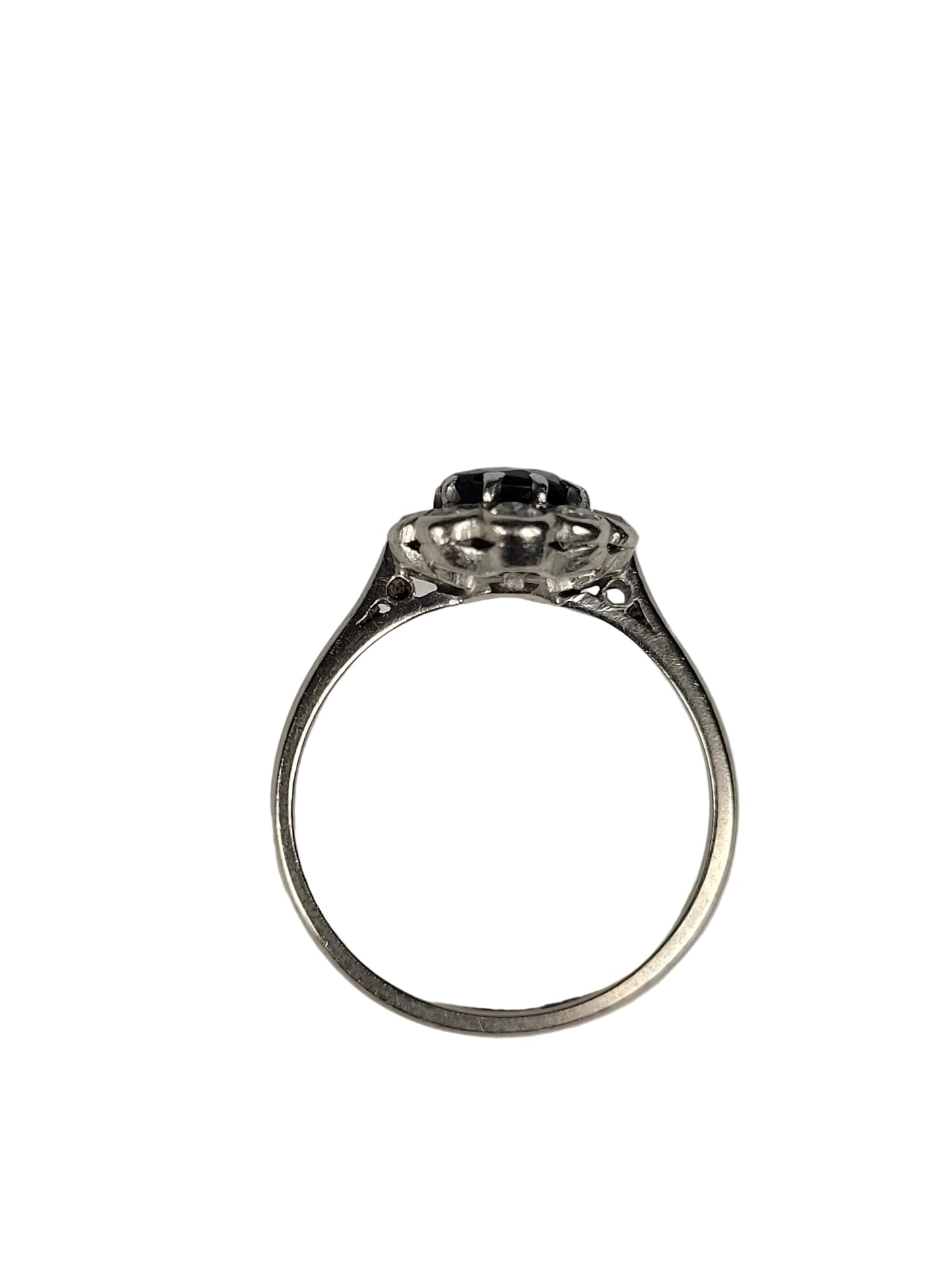 Antique sapphire and diamond cluster engagement ring SKU 9150