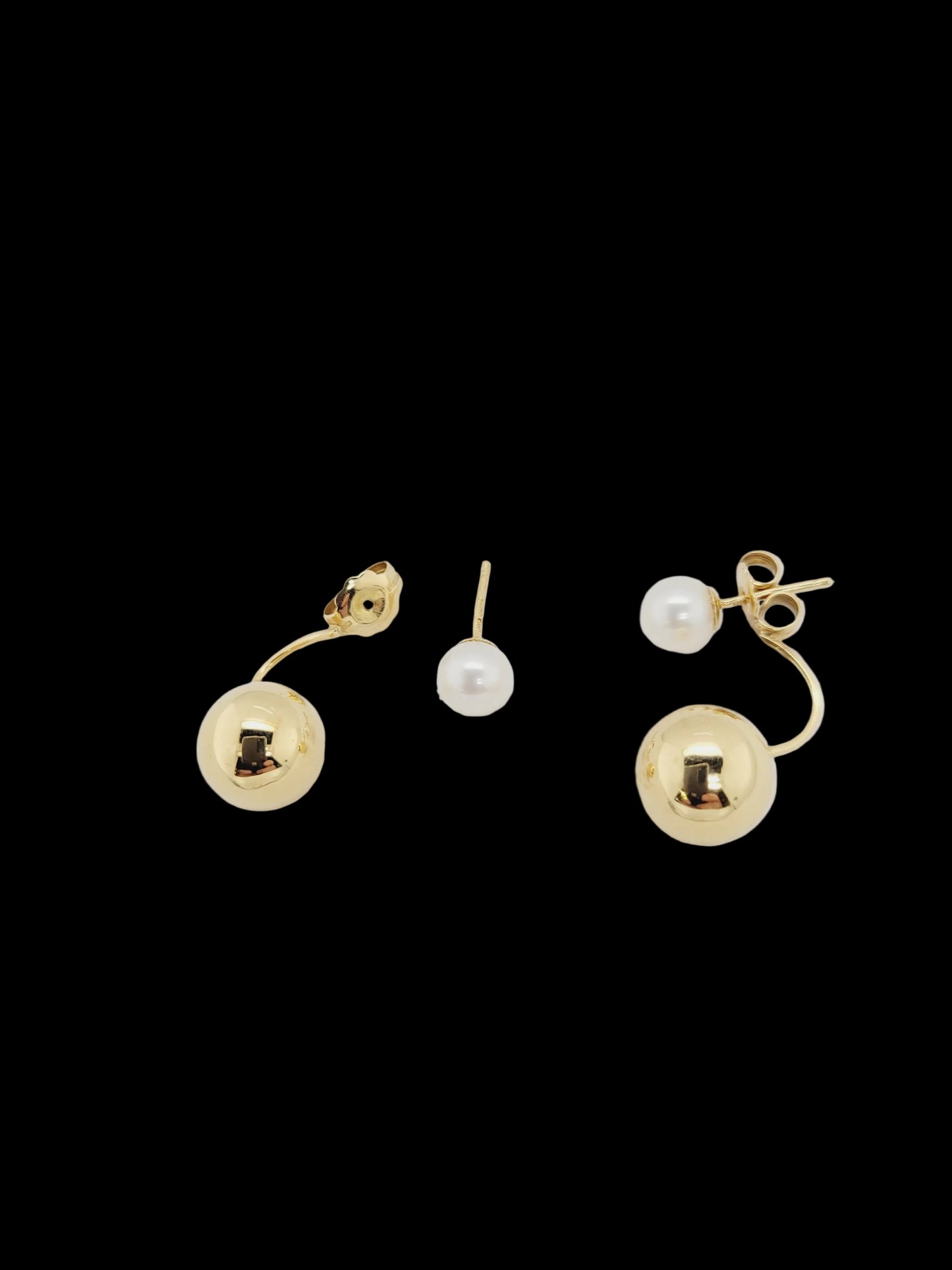 18ct gold and pearl day earrings sku 8833