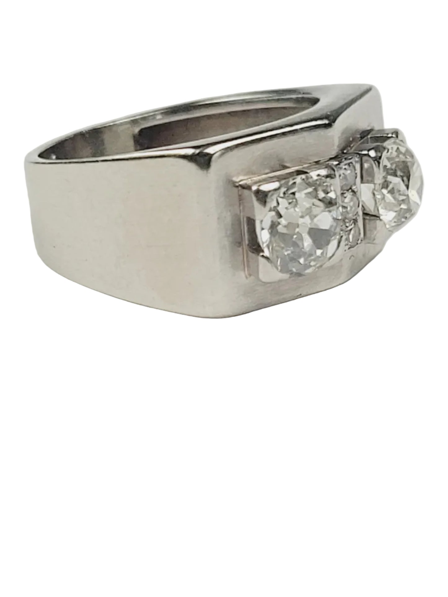 Art deco old mine cut Tank ring sku 9153