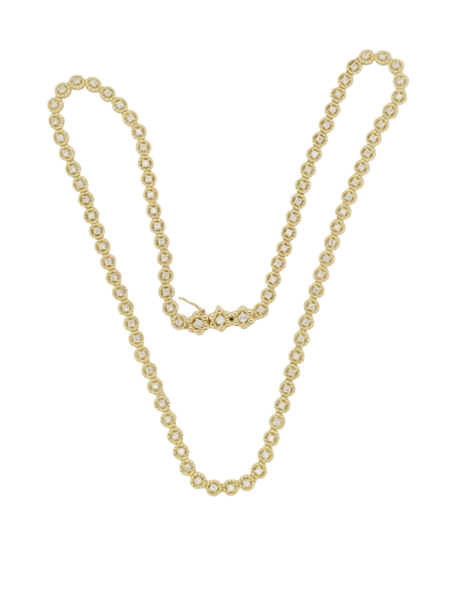 Vintage 18ct yellow gold diamond riviere necklace sku 8993
