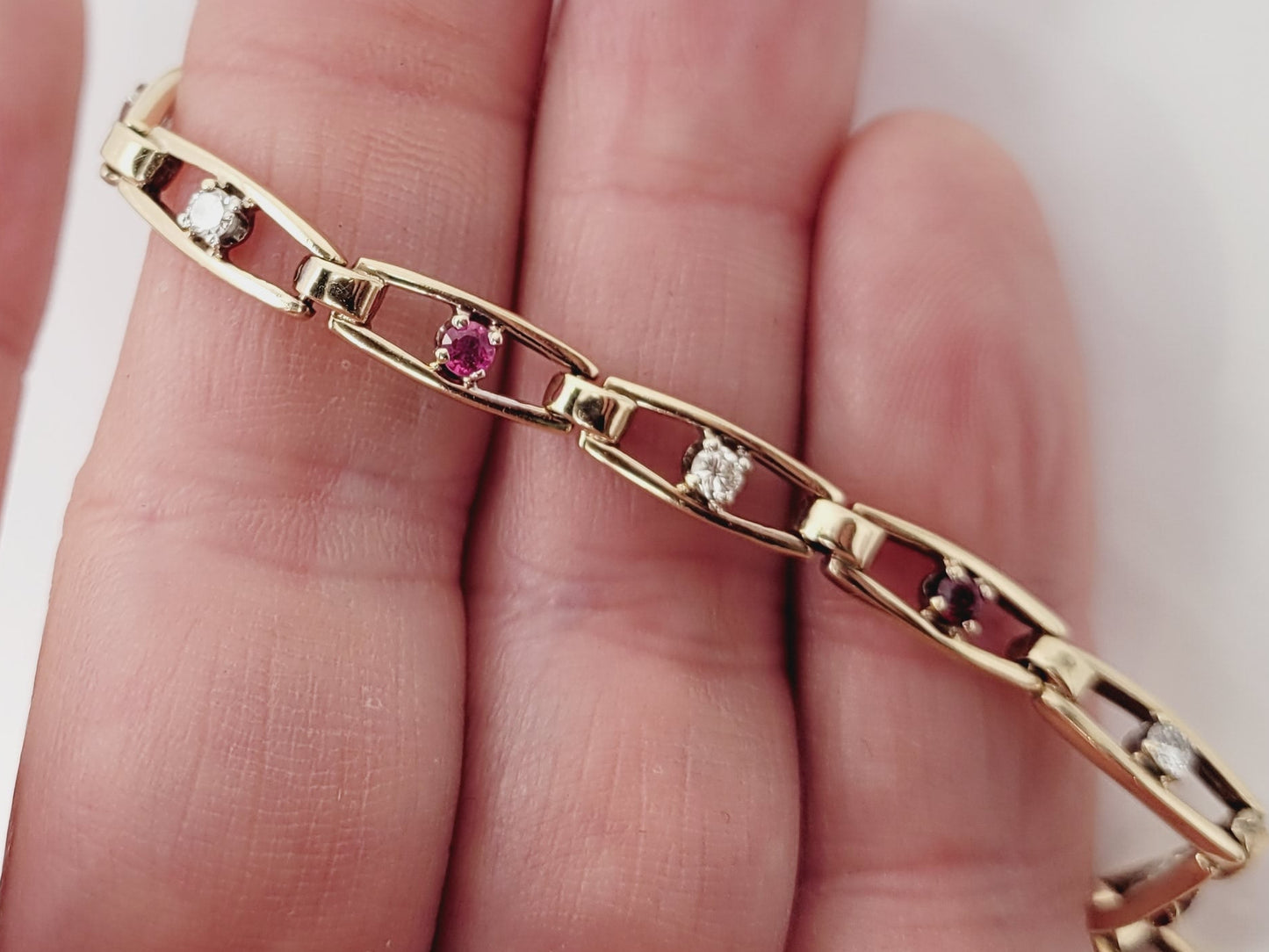 Ruby and diamond bracelet sku  9165