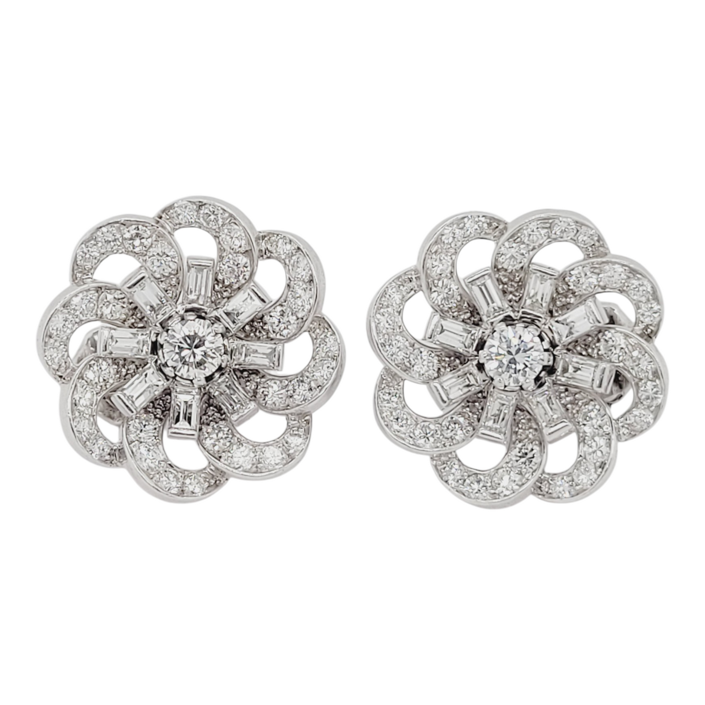 Art deco diamond earrings sku 8869