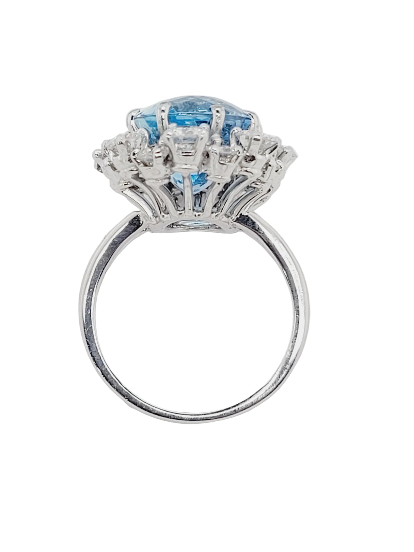Vintage 1960's aquamarine and diamond dress ring sku 9028