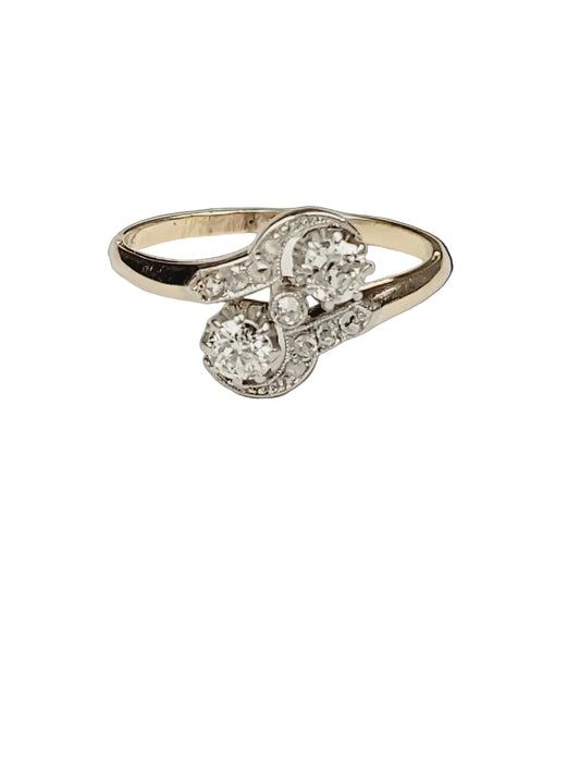 Toi et moi Edwardian diamond ring sku 8978