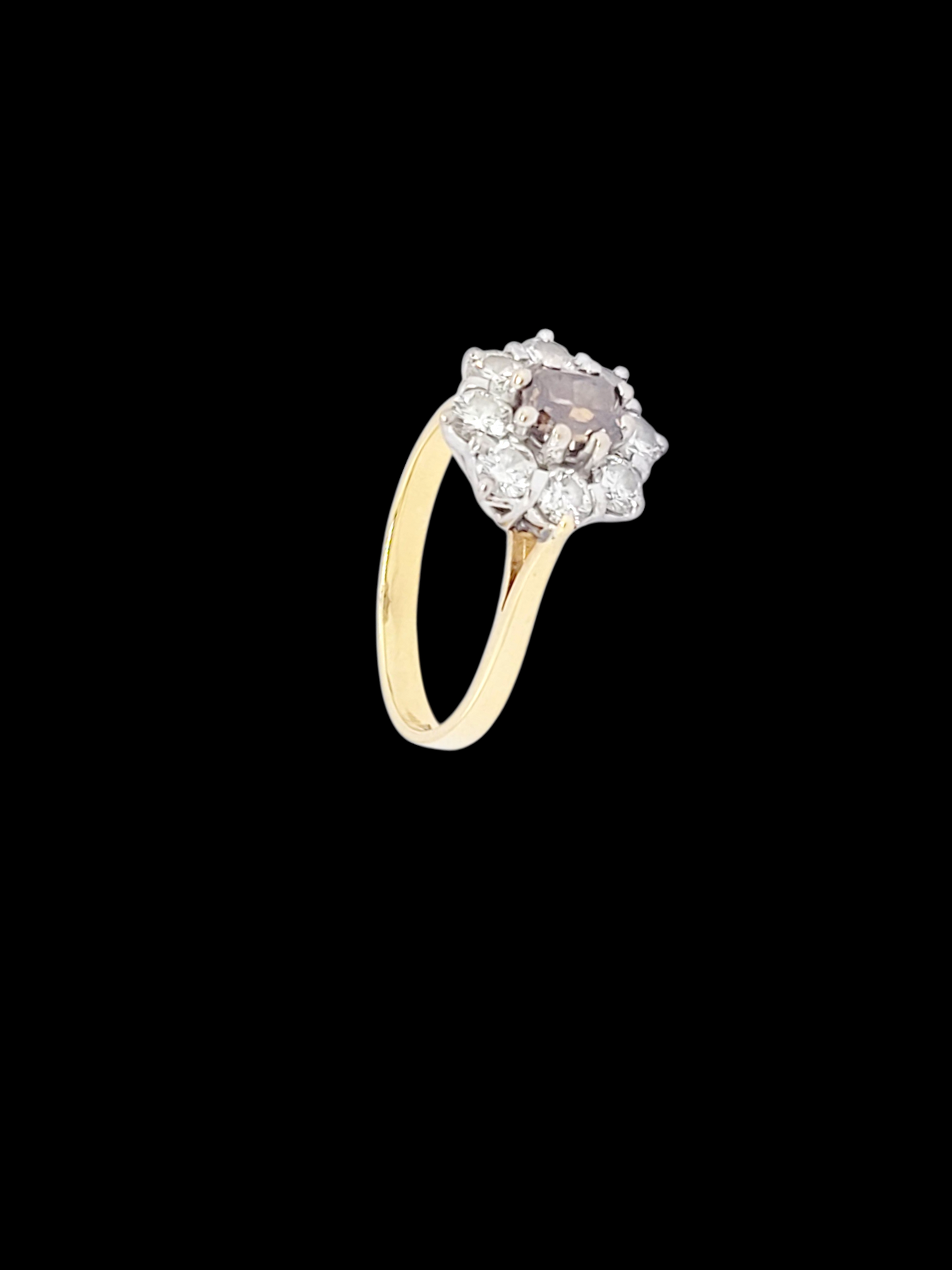 Fancy 1960's cognac coloured diamond cluster engagement ring
SKU: 8415