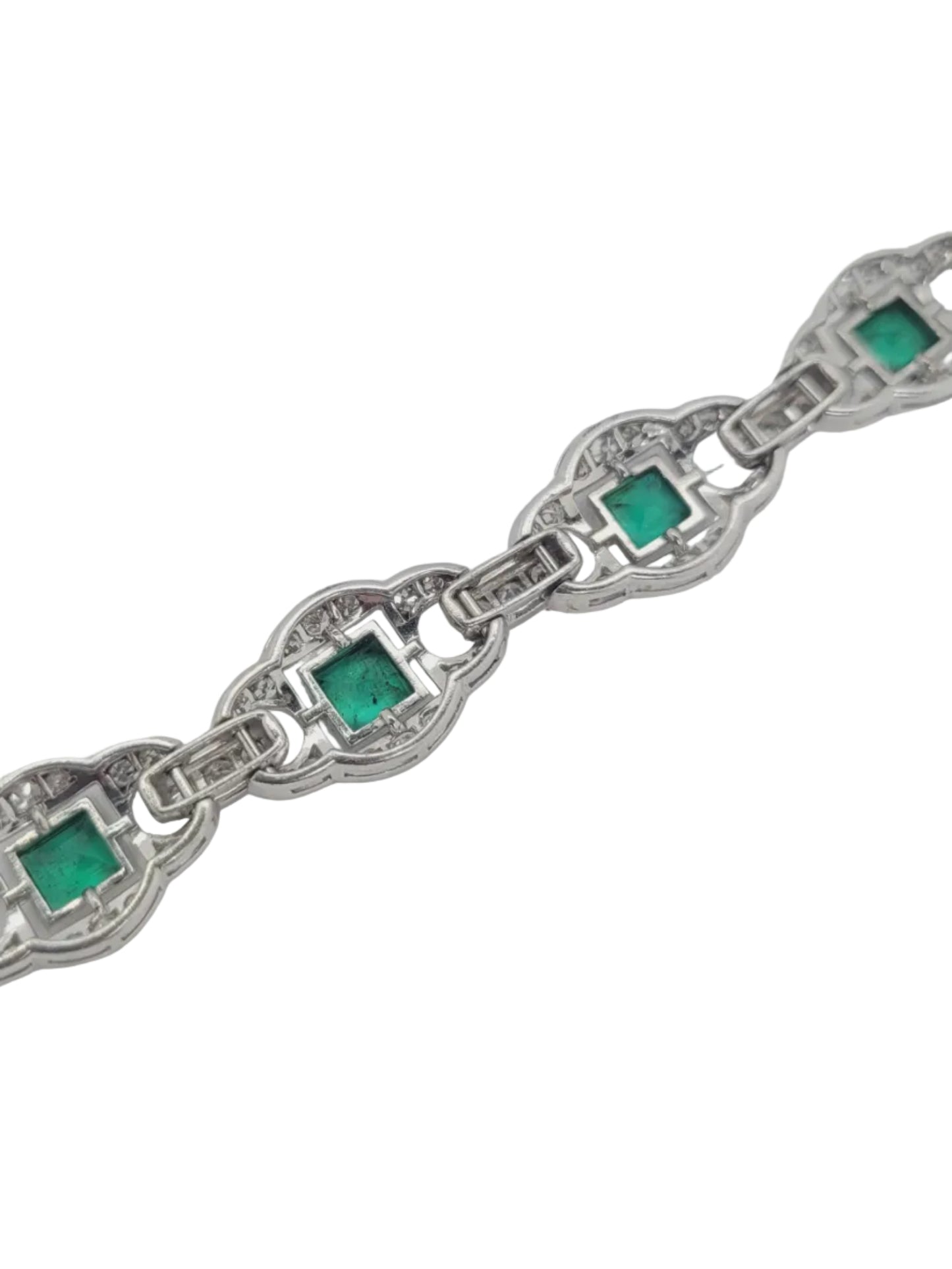 Artdeco emerald and diamond bracelet sku 9203