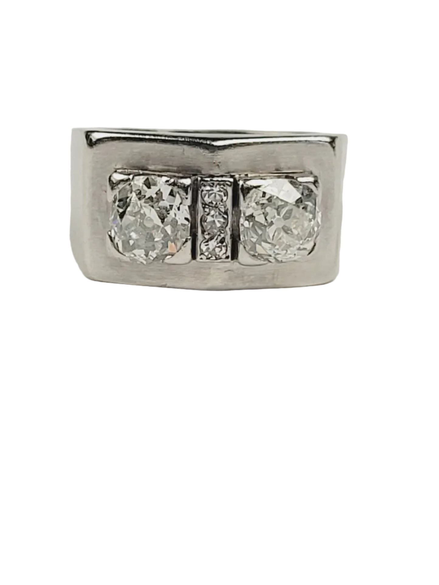 Art deco old mine cut Tank ring sku 9153