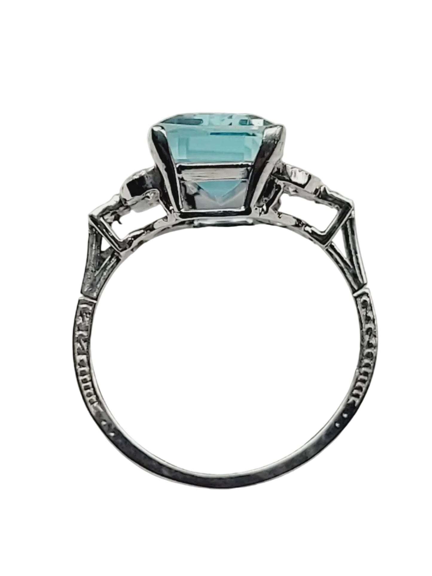 Art deco aquamarine and diamond dress ring sku 9084
