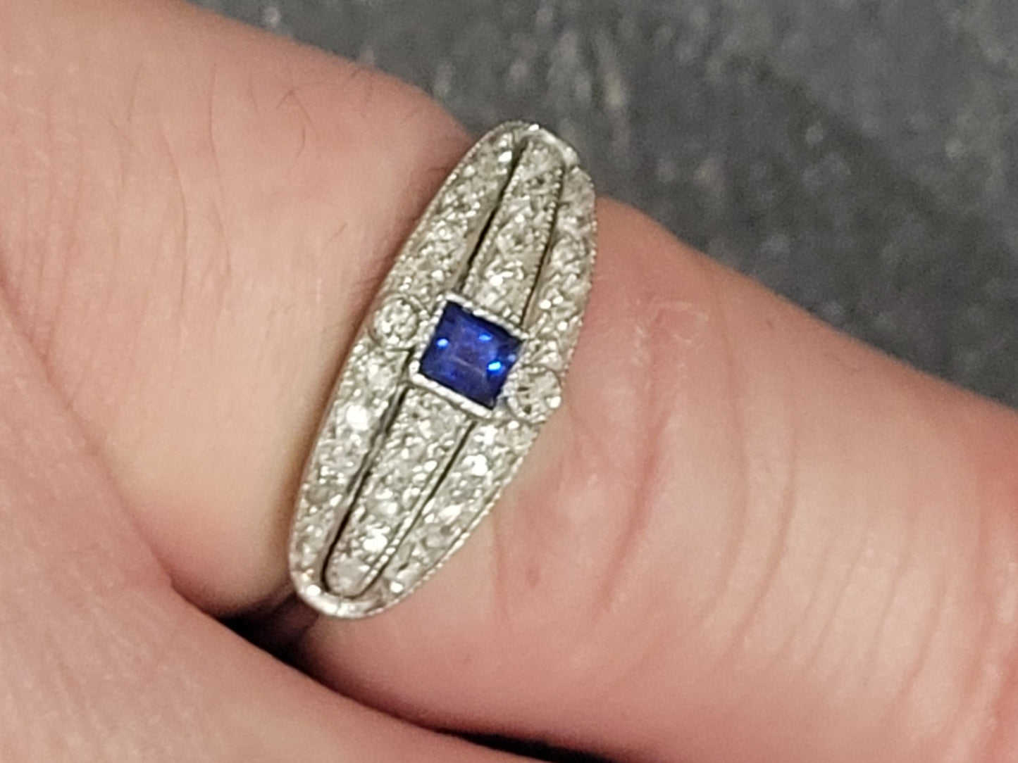 Art deco sapphire and diamond   dress ring sku 9103