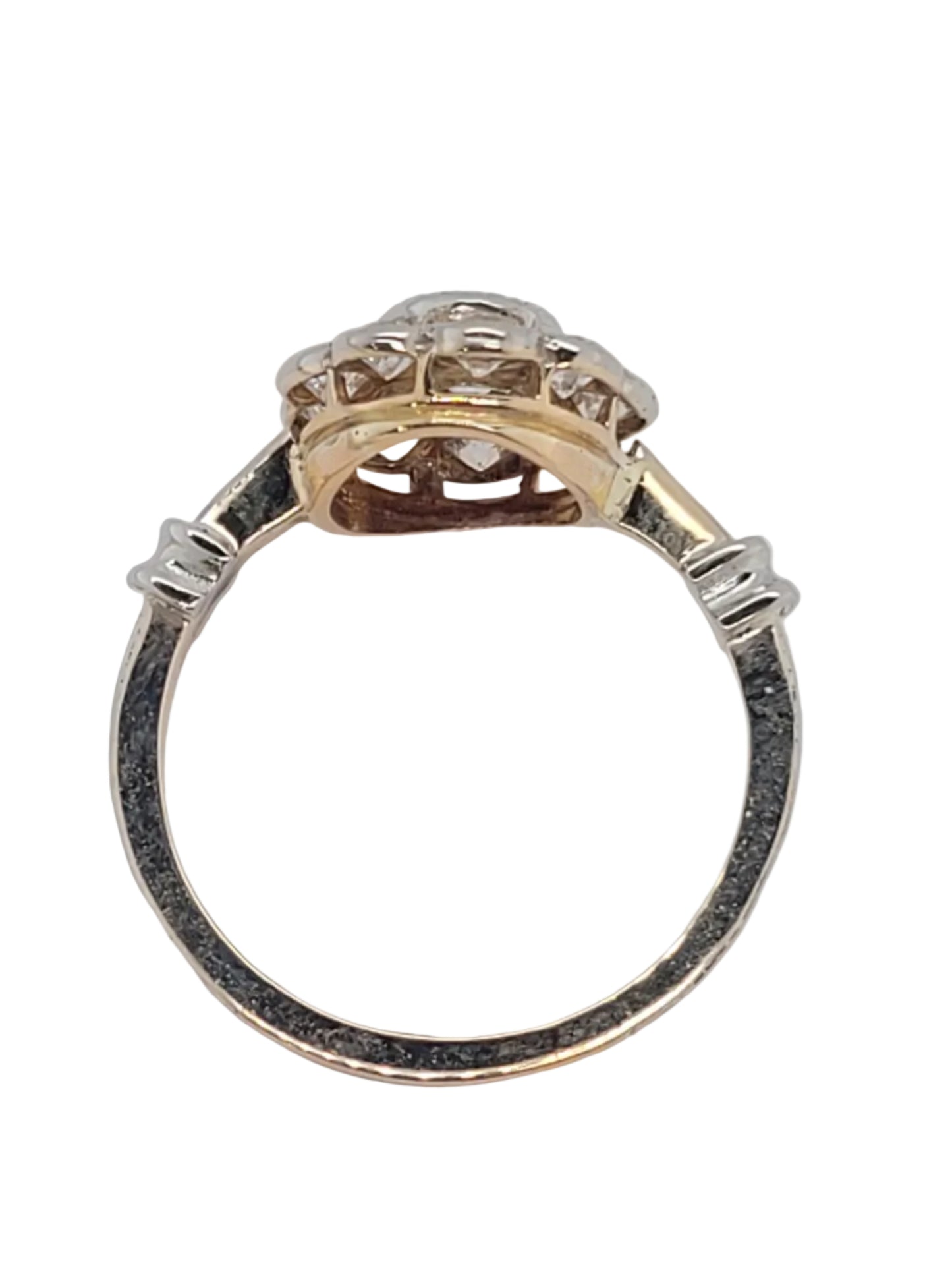 Antique diamond daisy cluster engagement ring sku 9200