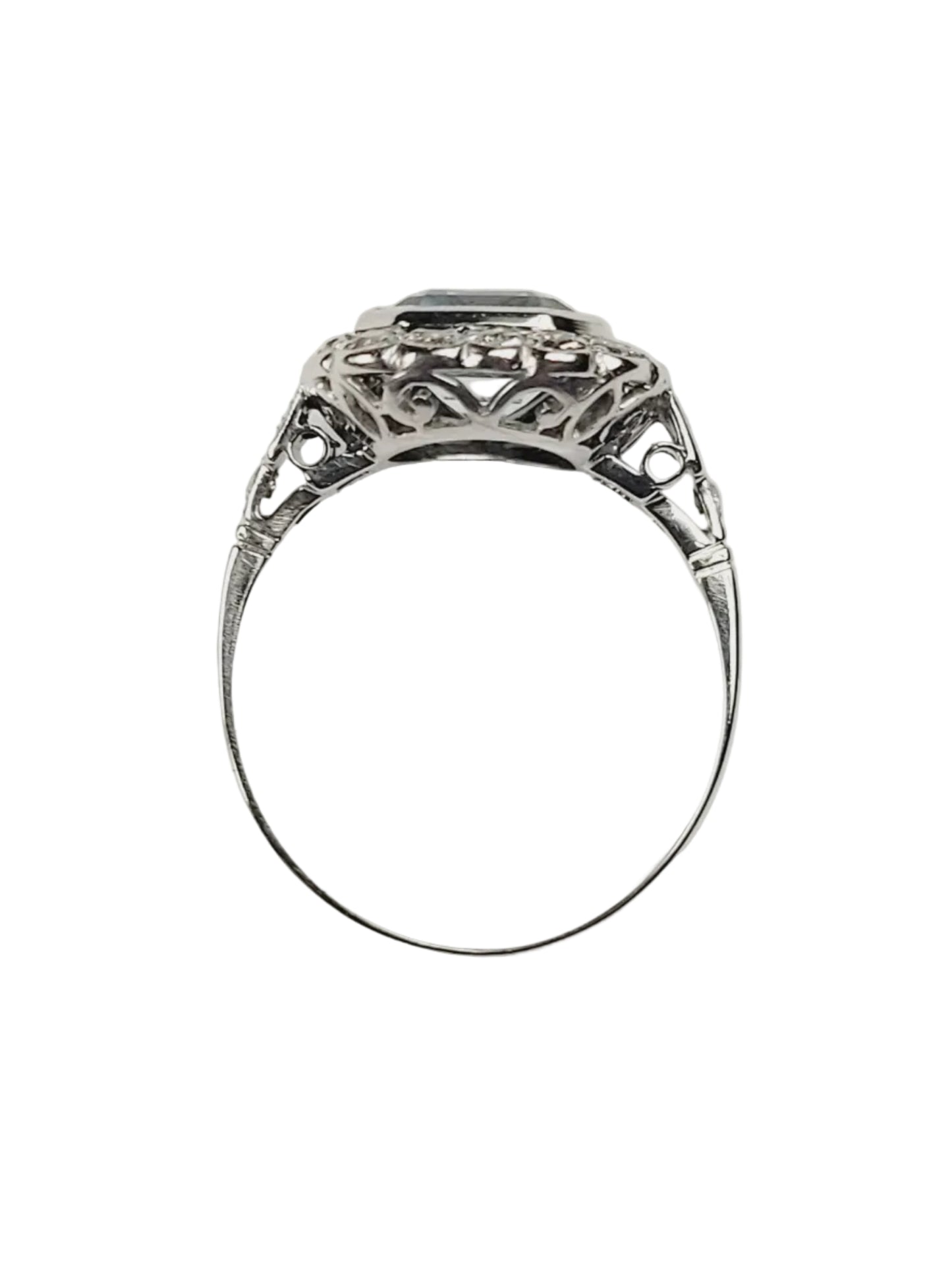 Aquamarine and diamond dress ring sku 9178