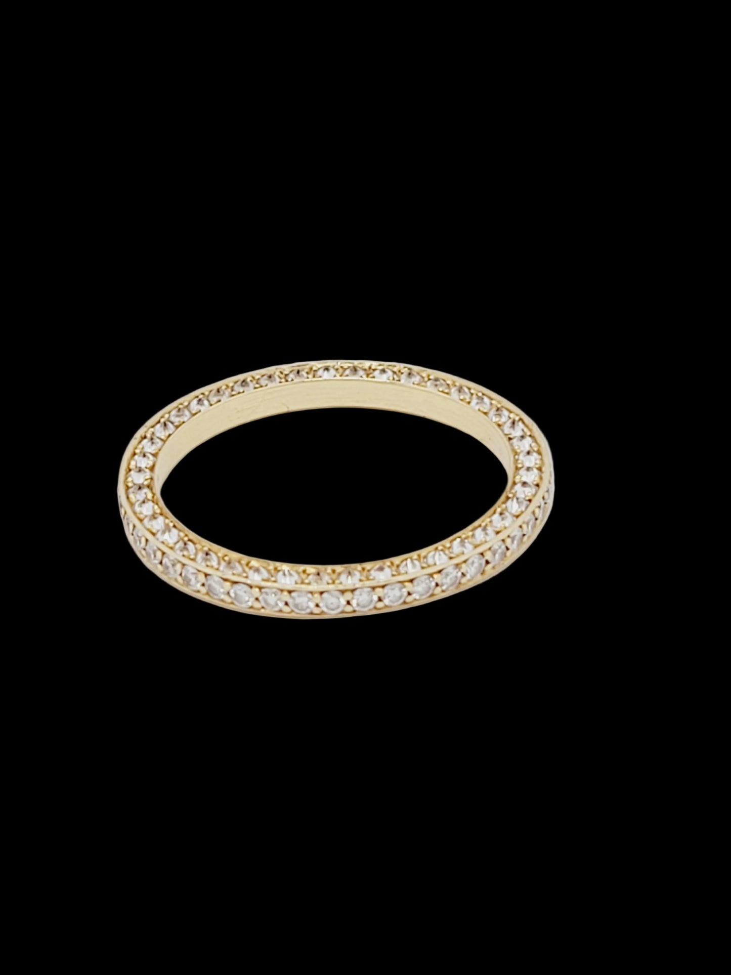 Diamond full hoop yellow gold eternity band sku 8784
