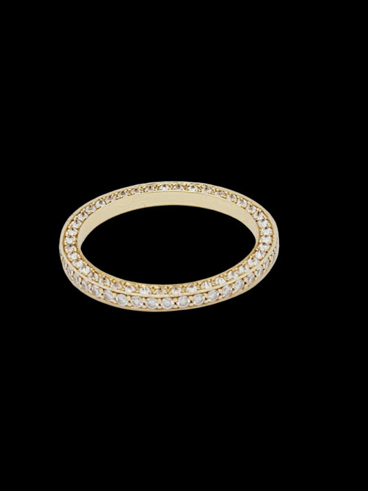 Diamond full hoop yellow gold eternity band sku 8784