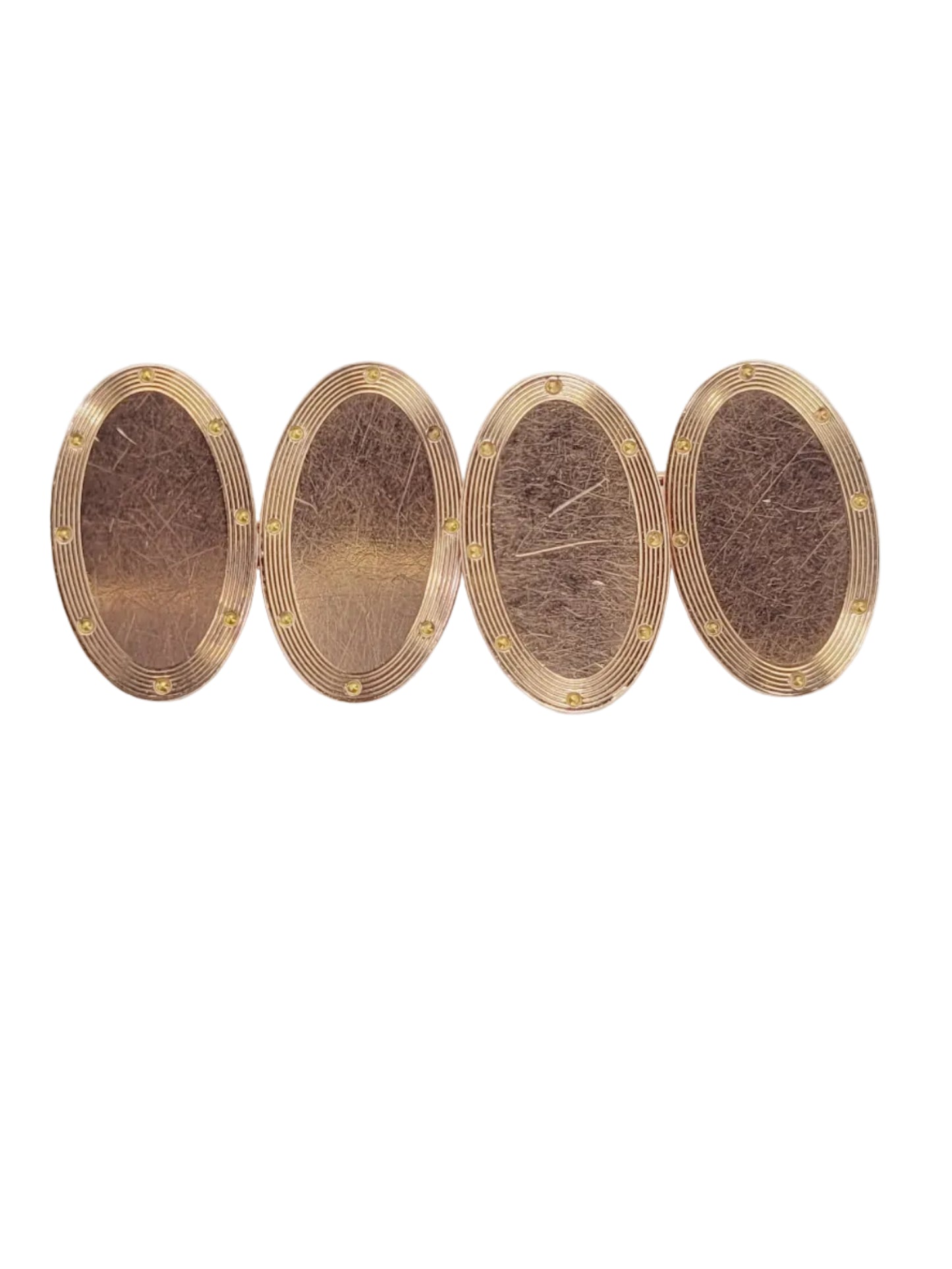 Pair of antique 9ct Rose gold oval cufflinks sku 9185