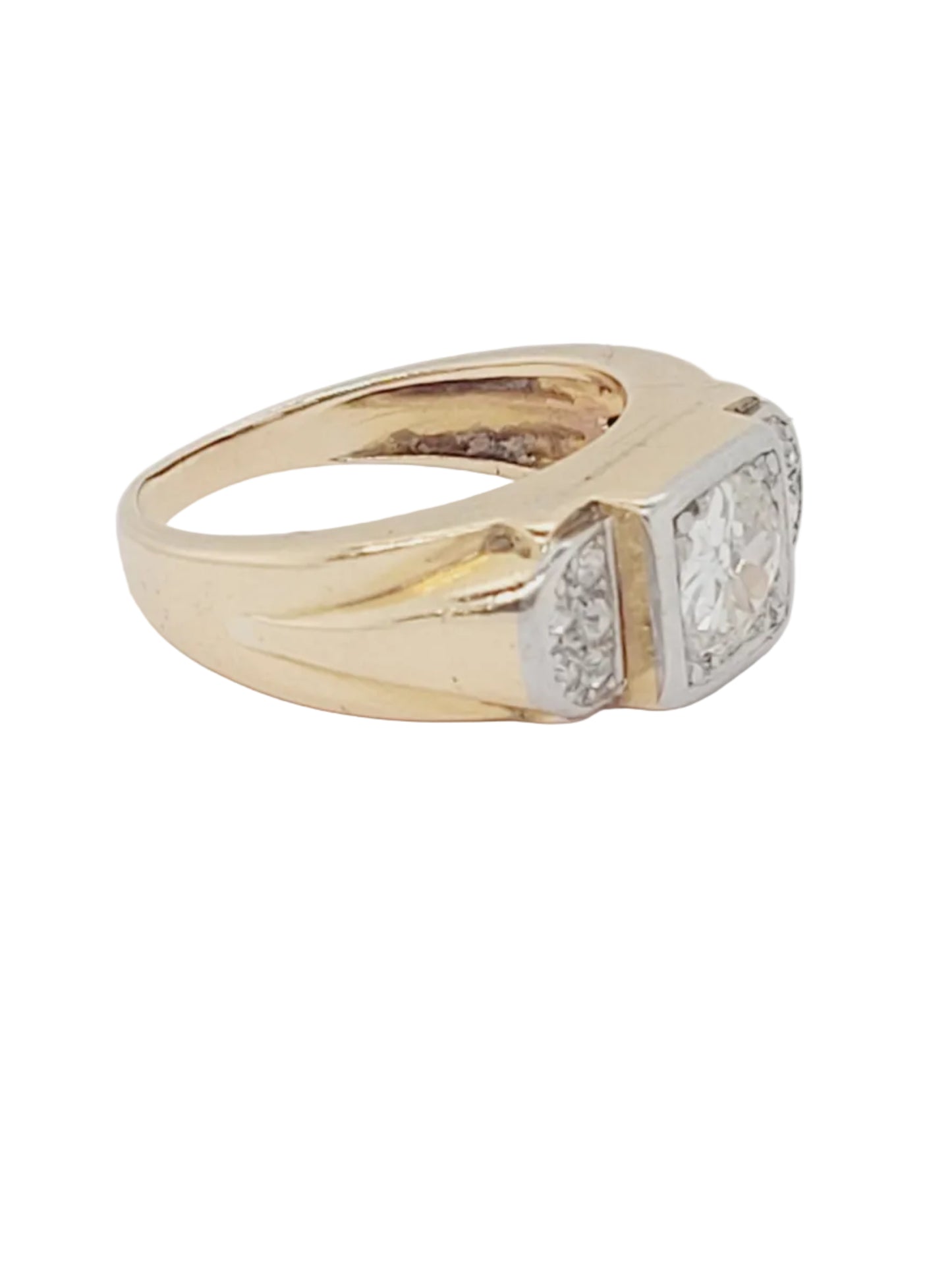 Old mine cut diamond tank ring sku 9078
