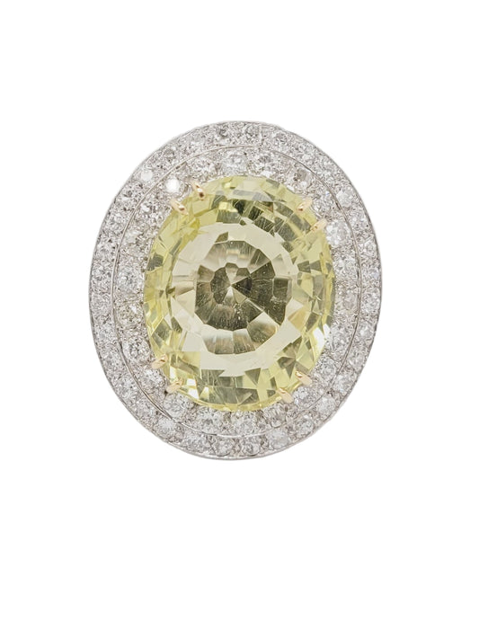 Vintage Yellow gem and diamond cluster dress ring
sku 8546