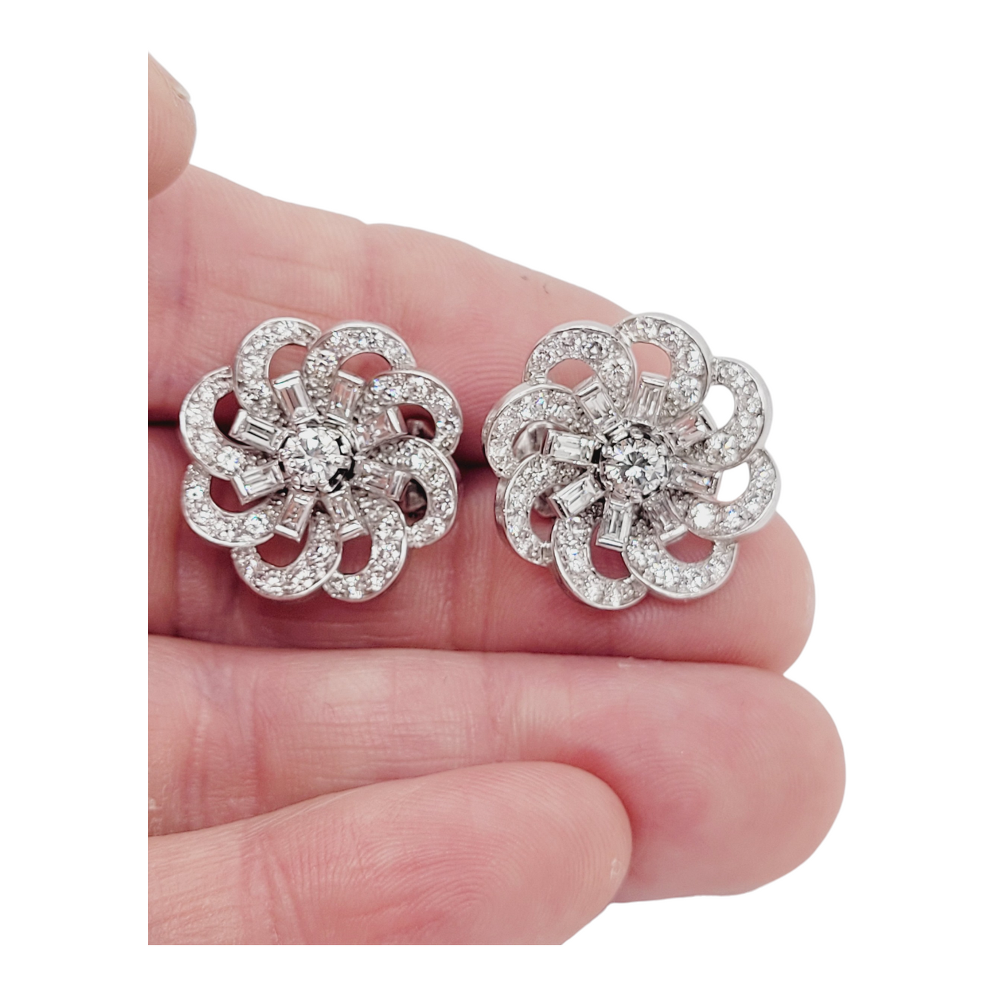 Art deco diamond earrings sku 8869