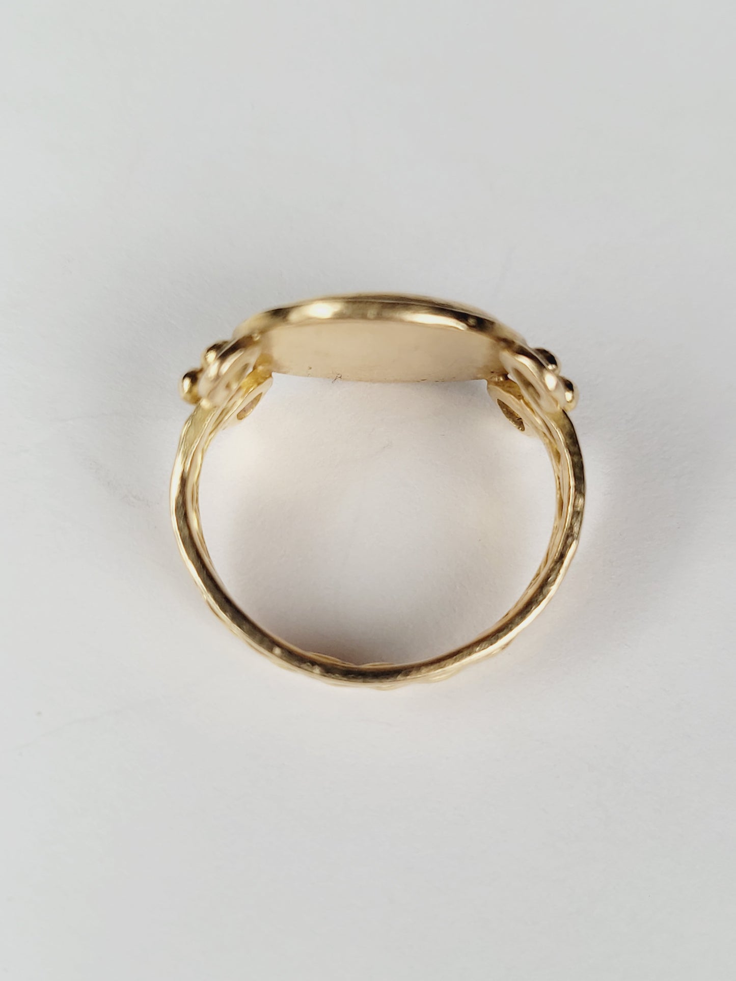 Ancient cornelian intaglio gold signet ring sku 8864