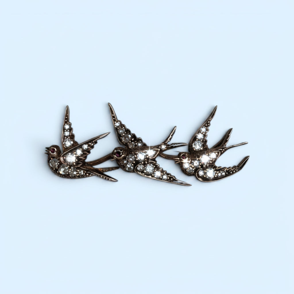 Antique diamond flock of swallows sku 9018