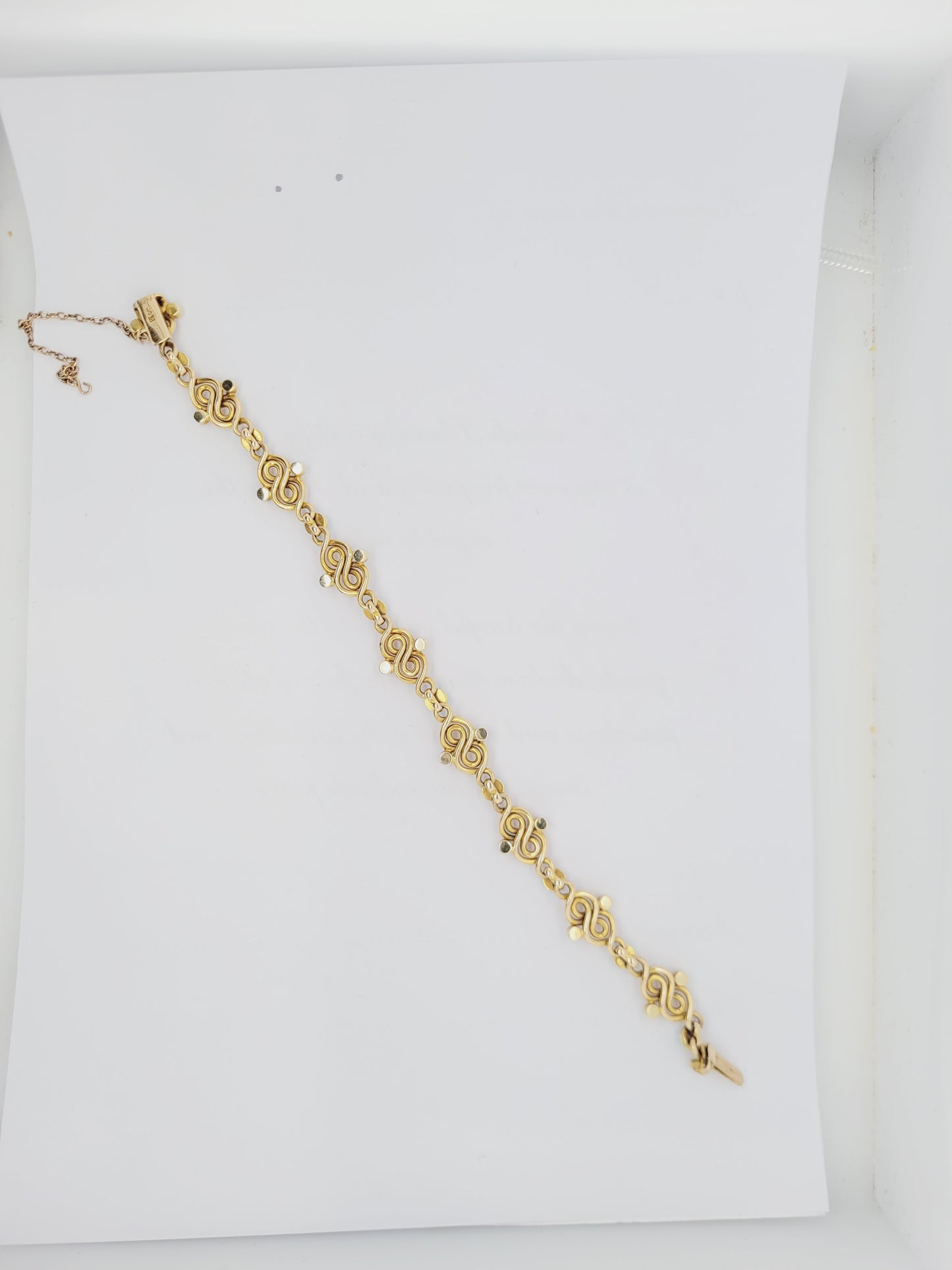 Antique turquoise and natural pearl 15ct gold bracelet sku 8695