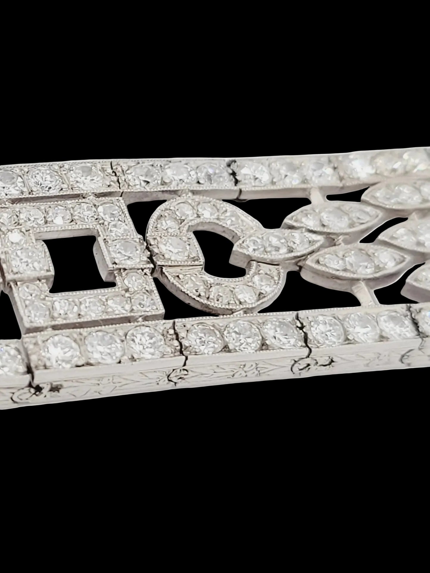 French Art deco 1920's geometric diamond bracelet sku 8798