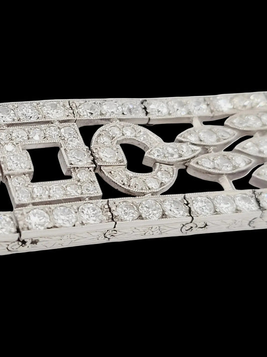 French Art deco 1920's geometric diamond bracelet sku 8798