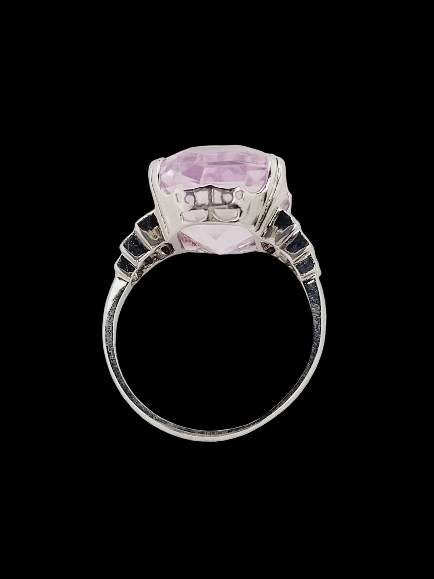 Pastel pink Kunzite and diamond dress ring sku 8772
