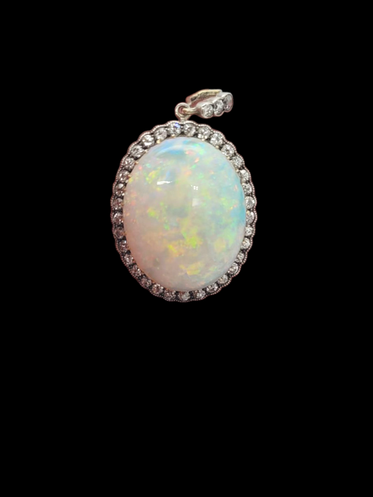 Antique opal and diamond cluster pendant
SKU: 8116