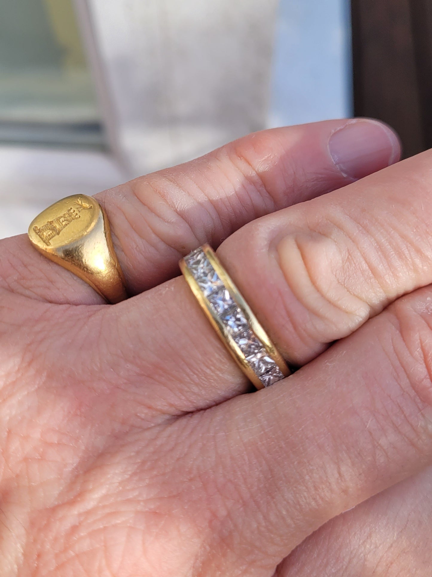 Full hoop princess cut diamond band sku 8992