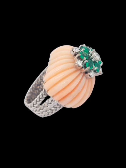 1960's angels kindly coral and emerald ring
SKU: 8263