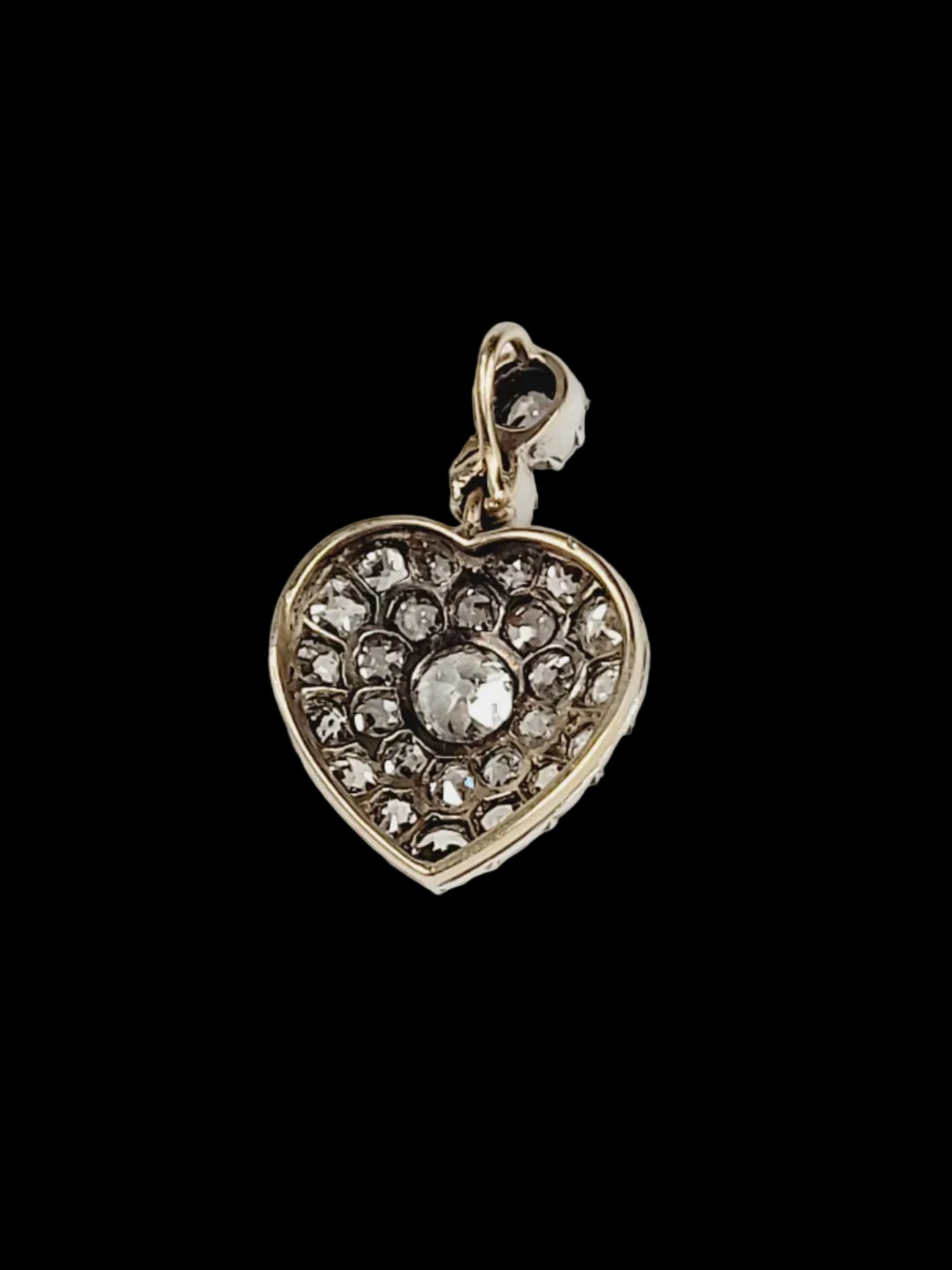 Antique diamond heart pendant sku 8720