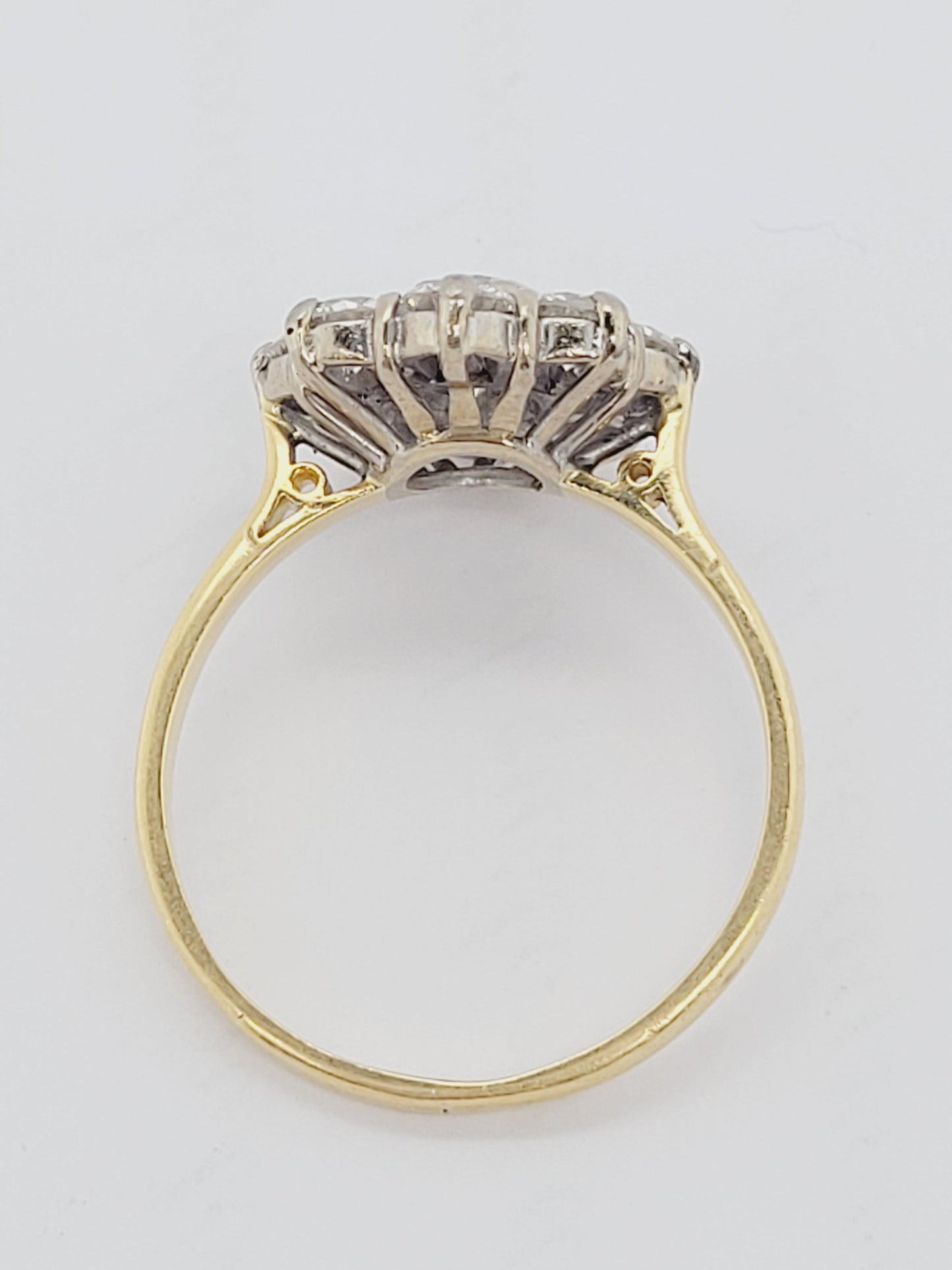Vintage diamond daisy cluster engagement ring sku 8693