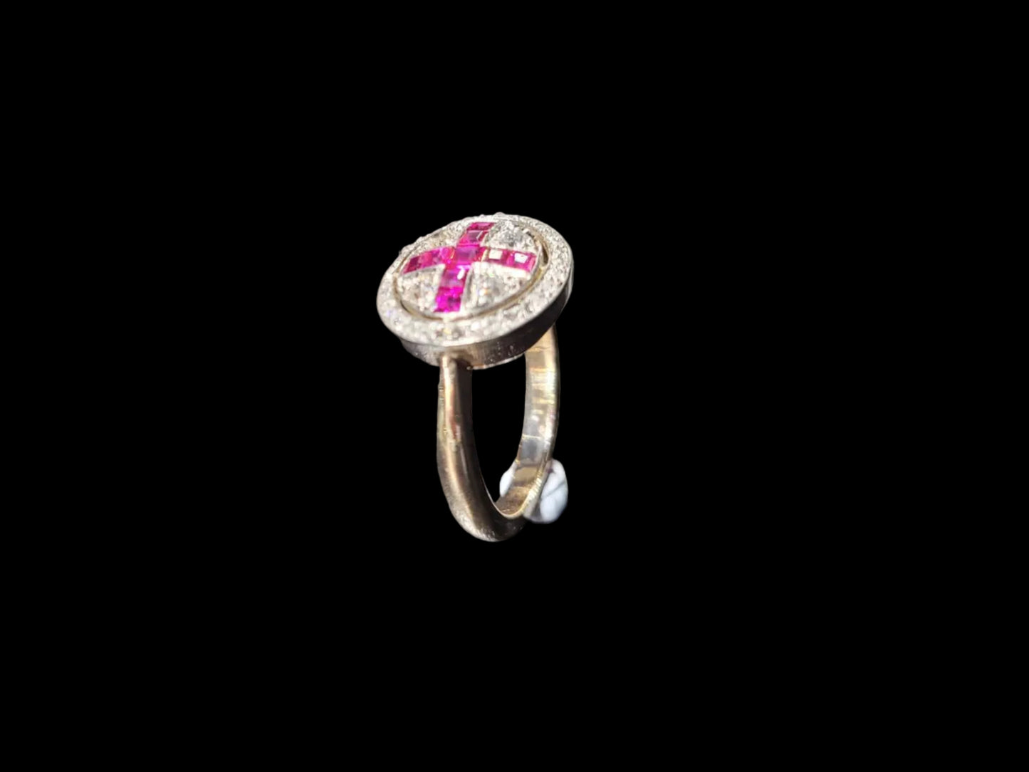Fine Edwardian Burmese Ruby and diamond ring sku 8755