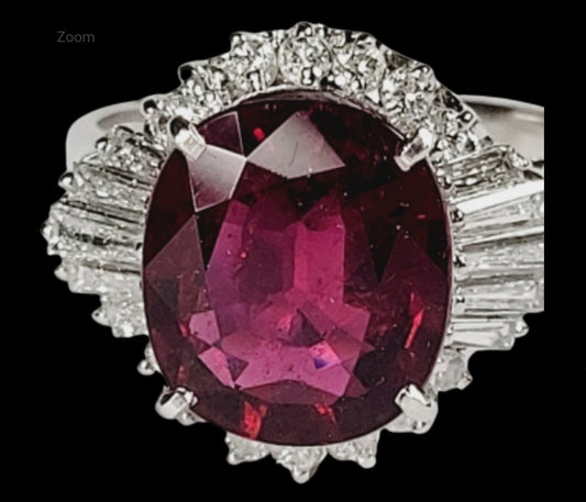 French Vintage rubellite and baguette diamond dress ring
SKU: 5083