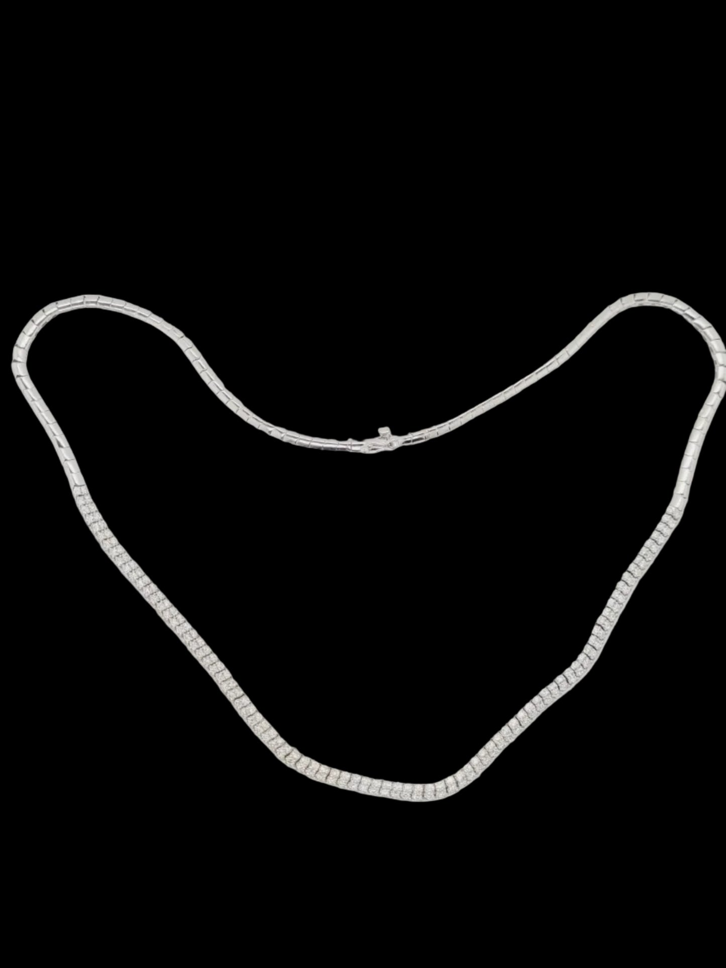 Modern diamond snake link necklace sku 8784